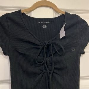 NWT American Eagle Keyhole Tie-Front Tee